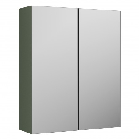 Arno 600mm Wall Hung Mirror Unit - Satin Green