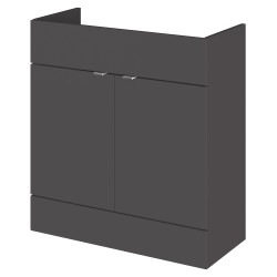 Fusion Fitted 800mm 2 Door Vanity Unit - Gloss Grey