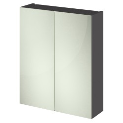 Fusion Fitted 600mm 2 Door Mirror Cabinet - Gloss Grey