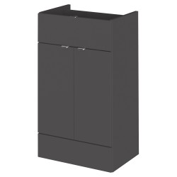Fusion Fitted 500mm Drawer & 2 Door Line Base Unit - Gloss Grey