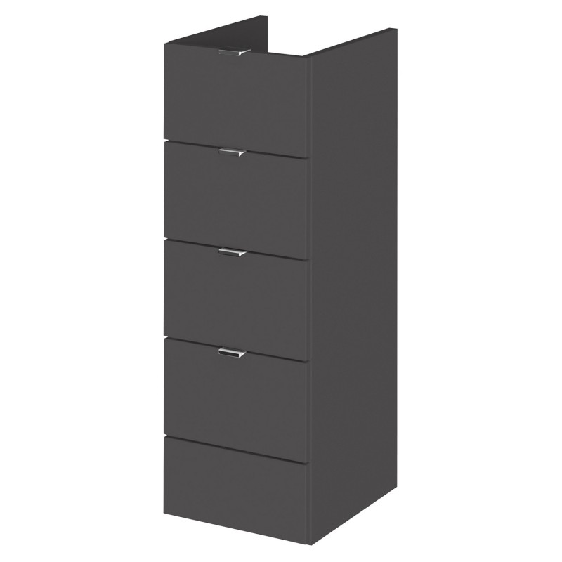 Gloss Grey 300mm Floor Standing 4 Drawer Unit