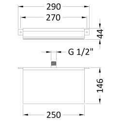 Waterfall Filler Spout Shower/Bath - Technical Drawing