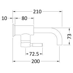 Tec Single Lever Side Action Basin Mixer - Technical Drawing