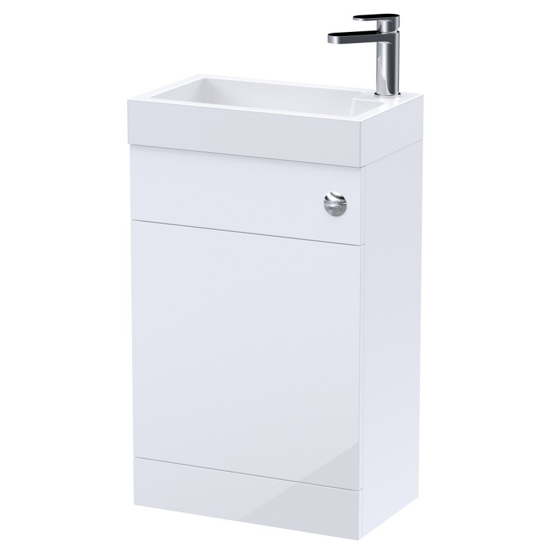 Athena Slimline 500mm Basin & WC Combination Unit - Gloss White