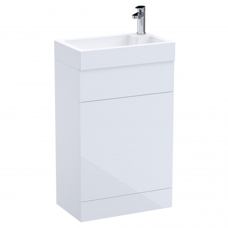 Athena Slimline 500mm Basin & WC Combination Unit - Gloss White