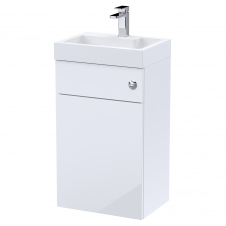 Athena 500mm Basin & WC Unit - Gloss White