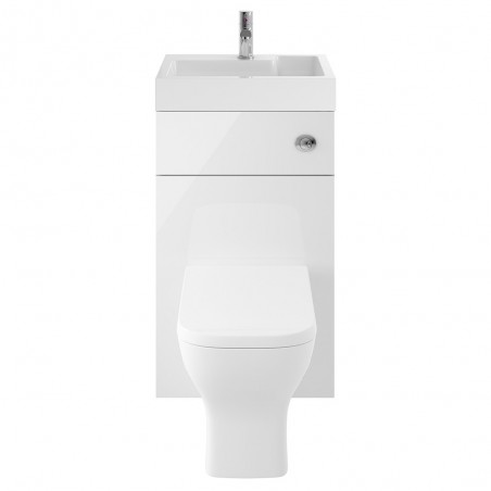 Athena 500mm Basin & WC Unit - Gloss White