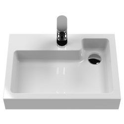 Athena 500mm Basin & WC Unit - Gloss White - Insitu