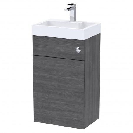 Athena 500mm Basin & WC Unit - Anthracite Woodgrain