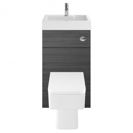 Athena 500mm Basin & WC Unit - Anthracite Woodgrain