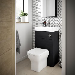 Athena 500mm Basin & WC Unit - Charcoal Black - Insitu