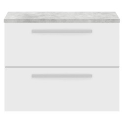 Quartet 720mm Cabinet & Grey Worktop - White Gloss