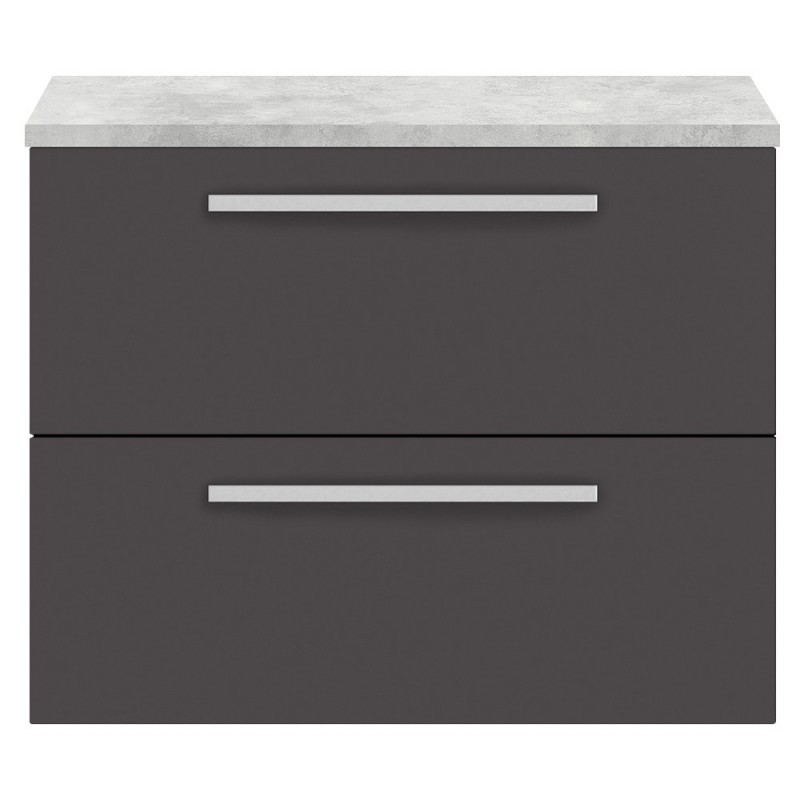 Quartet 720mm Cabinet & Grey Worktop - Grey Gloss Quartet 720mm Cabinet & Grey Worktop - Grey Gloss