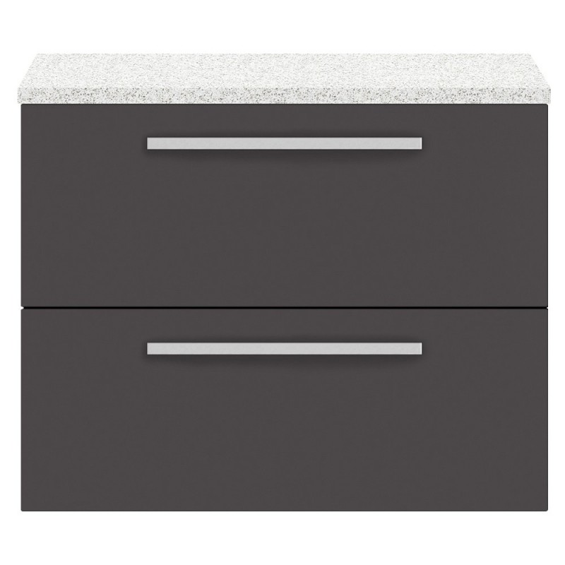 Quartet 720mm Cabinet & Sparkling White Worktop - Grey Gloss Quartet 720mm Cabinet & Sparkling White Worktop - Grey Gloss