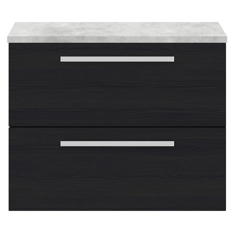 Quartet 720mm Cabinet & Grey Worktop - Charcoal Black Woodgrain Quartet 720mm Cabinet & Grey Worktop - Charcoal Black Woodgrain