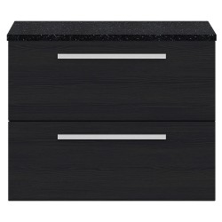 Quartet 720mm Cabinet & Sparkling Black Worktop - Charcoal Black Woodgrain