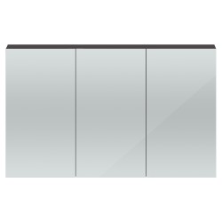Quartet 1350mm 3 Door Mirror Unit - Grey Gloss