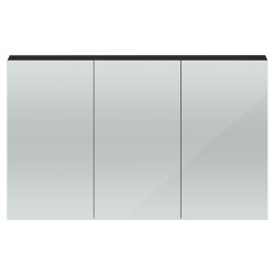 Quartet 1350mm 3 Door Mirror Unit - Charcoal Black Woodgrain