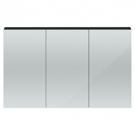 Quartet 1350mm 3 Door Mirror Unit - Charcoal Black Woodgrain