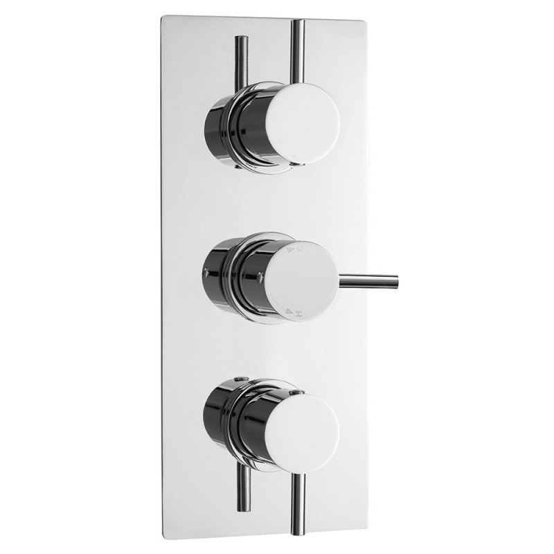 Quest Rectangular Concealed Shower Valve Triple Handle Quest Rectangular Concealed Shower Valve Triple Handle