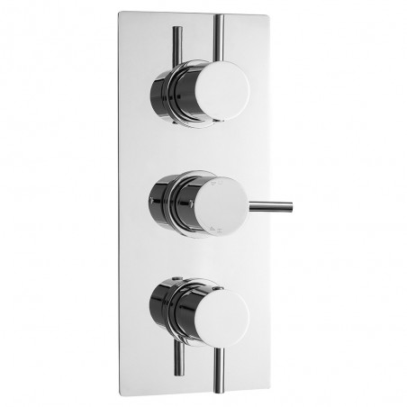 Quest Rectangular Concealed Shower Valve Triple Handle