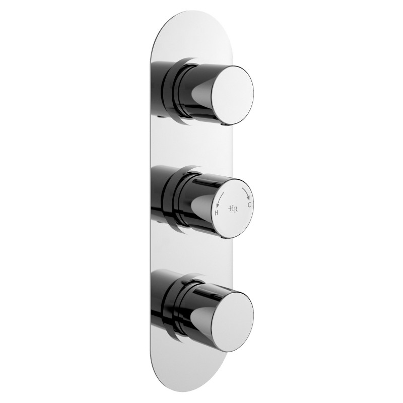 Chrome Round Triple Concealed Thermostatic Shower Valve Chrome Round Triple Concealed Thermostatic Shower Valve