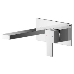 Sanford Wall Mounted 2 Tap Hole Basin Mixer With Plate
