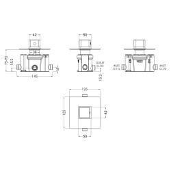 Sanford Thermostatic Temperature Control Valve - Technical Drawing