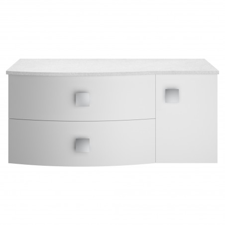 Sarenna 1000mm Left Hand Cabinet With Marble Top - Moon White