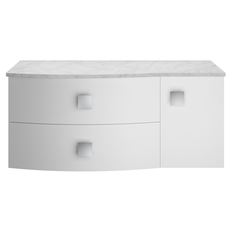 Sarenna 1000mm Left Hand Cabinet With Marble Top - Moon White Sarenna 1000mm Left Hand Cabinet With Marble Top - Moon White
