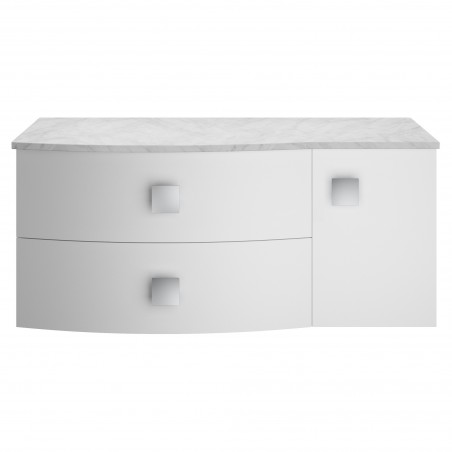 Sarenna 1000mm Left Hand Cabinet With Marble Top - Moon White