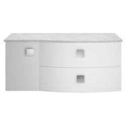 Sarenna 1000mm Right Hand Cabinet With Marble Top - Moon White