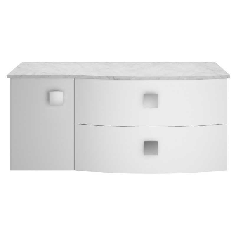 Sarenna 1000mm Right Hand Cabinet With Marble Top - Moon White Sarenna 1000mm Right Hand Cabinet With Marble Top - Moon White