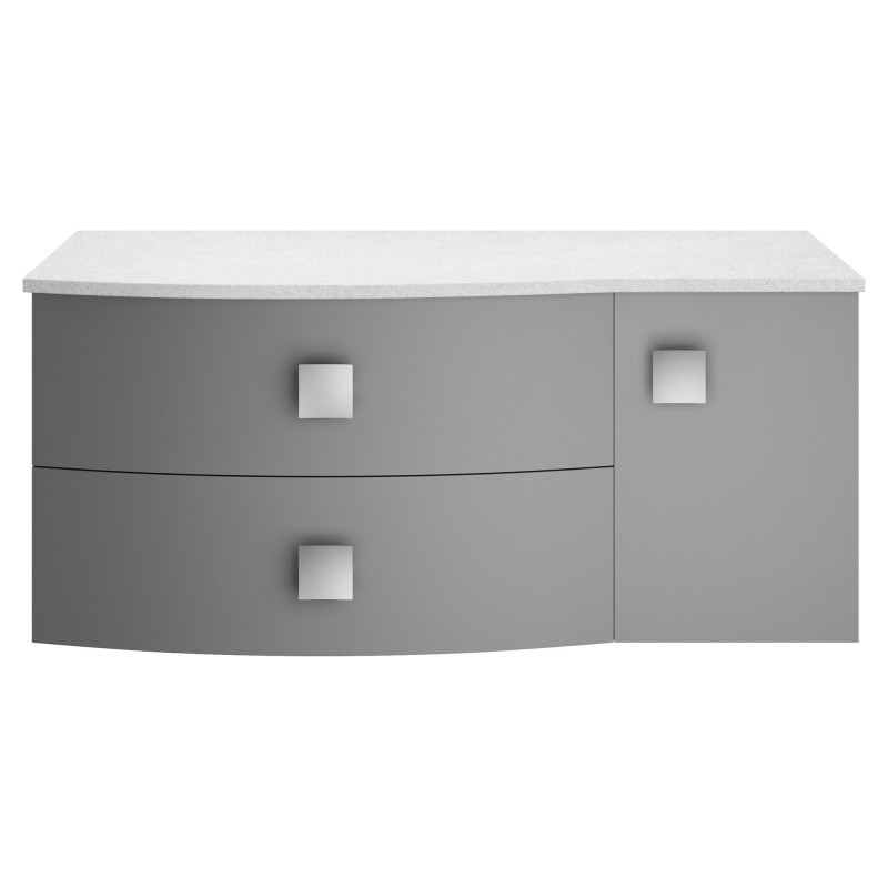 Sarenna 1000mm Left Hand Cabinet With Marble Top - Dove Grey Sarenna 1000mm Left Hand Cabinet With Marble Top - Dove Grey