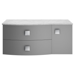 Sarenna 1000mm Left Hand Cabinet With Marble Top - Dove Grey