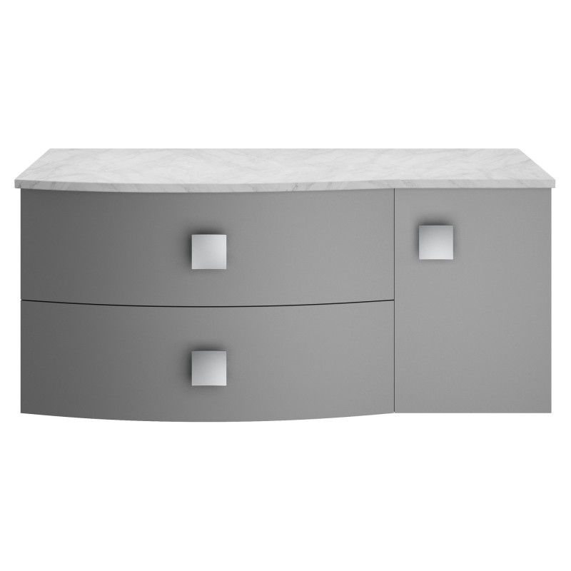 Sarenna 1000mm Left Hand Cabinet With Marble Top - Dove Grey Sarenna 1000mm Left Hand Cabinet With Marble Top - Dove Grey