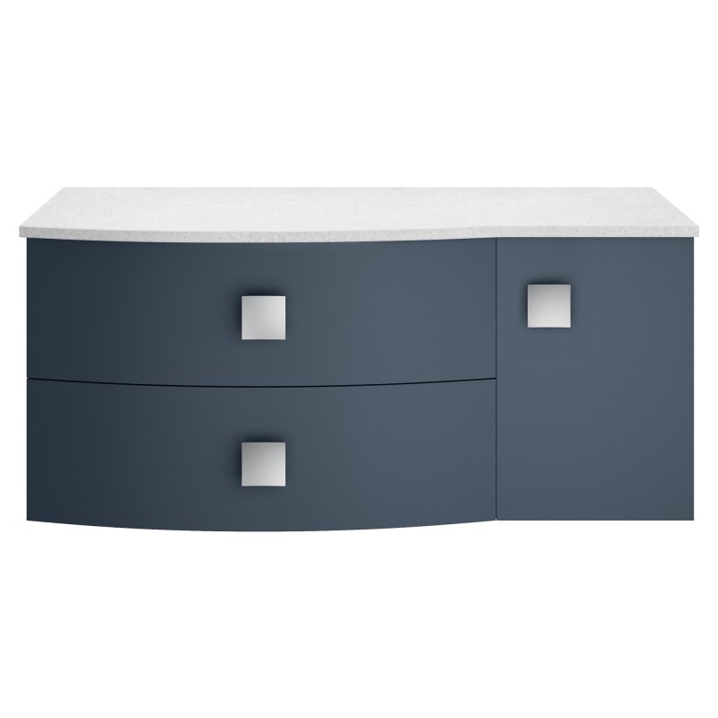 Sarenna 1000mm Left Hand Cabinet With Marble Top - Mineral Blue Sarenna 1000mm Left Hand Cabinet With Marble Top - Mineral Blue