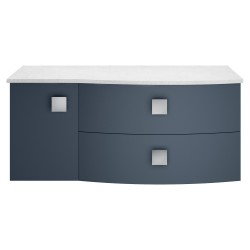 Sarenna 1000mm Right Hand Cabinet With Marble Top - Mineral Blue