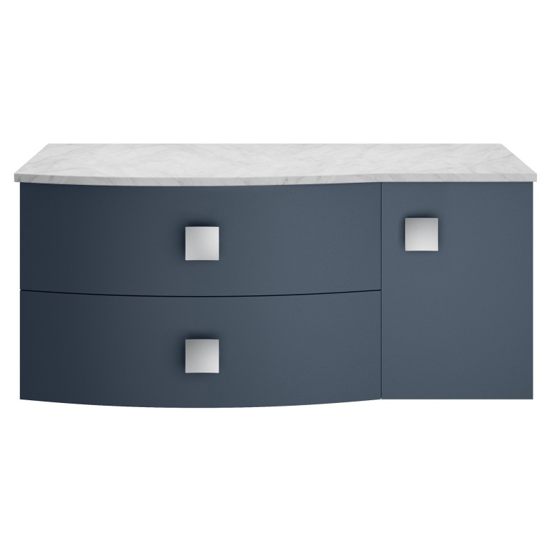 Sarenna 1000mm Left Hand Cabinet With Marble Top - Mineral Blue Sarenna 1000mm Left Hand Cabinet With Marble Top - Mineral Blue