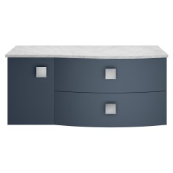 Sarenna 1000mm Right Hand Cabinet With Marble Top - Mineral Blue