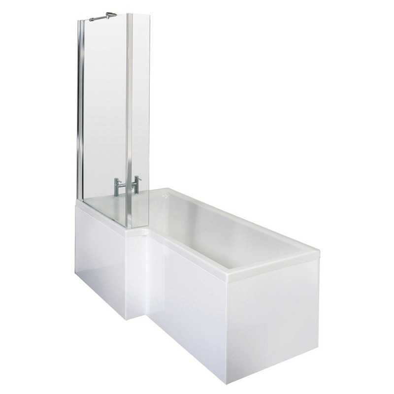 Square Shower Bath with Screen & Front Panel Left Handed Set 1700mm x 705/855mm Square Shower Bath with Screen & Front Panel Left Handed Set 1700mm x 705/855mm