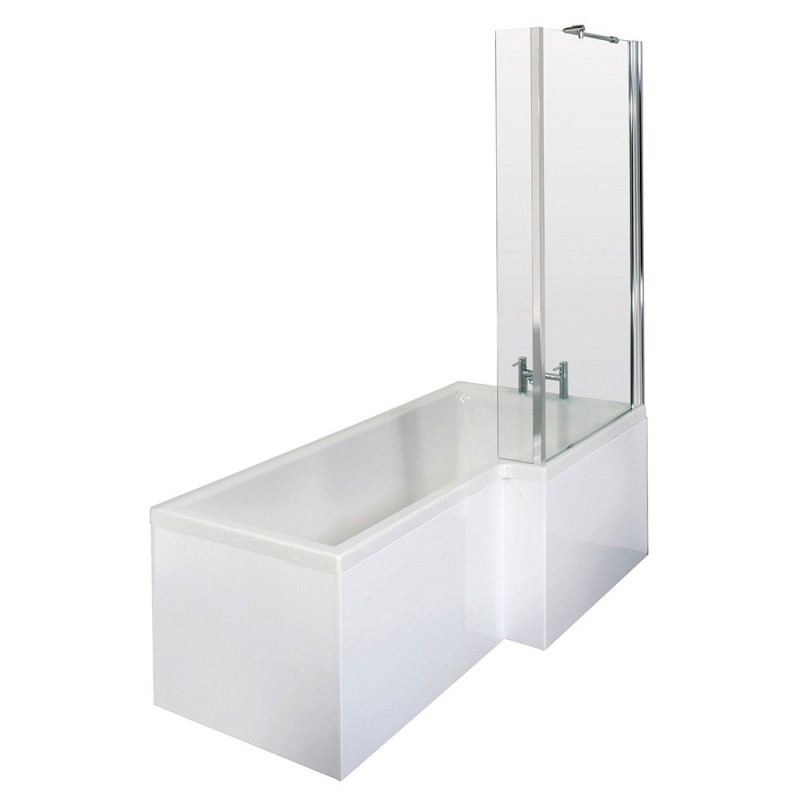 Square Shower Bath with Screen & Front Panel Right Handed Set 1700mm x 705/855mm Square Shower Bath with Screen & Front Panel Right Handed Set 1700mm x 705/855mm