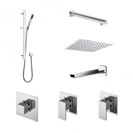 Windon Slide Rail, Overhead Shower & Bath Filler Bundle