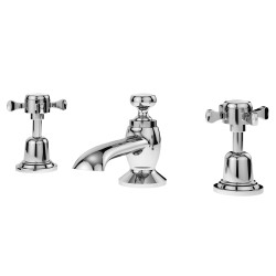 Selby Crosshead 3 Tap Hole Deck Mounted Basin Mixer & Waste