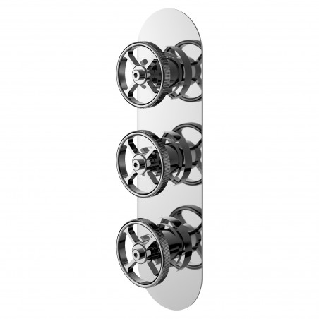 Revolution Chrome Triple Concealed Thermostatic Shower Valve with Diverter