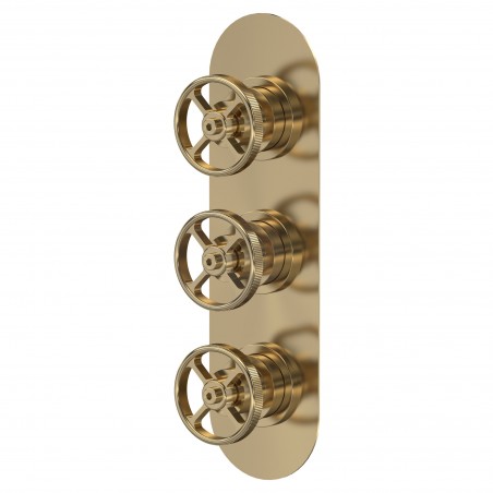 Revolution Brushed Brass Triple Valve