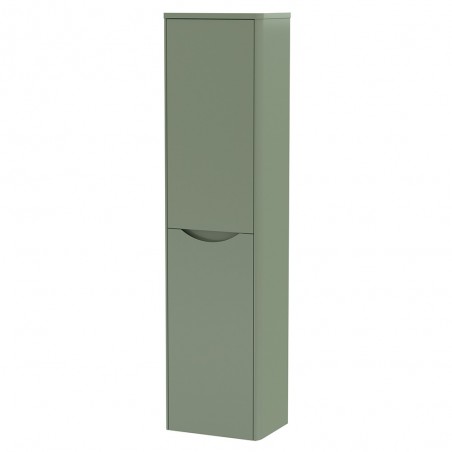 Lunar 356mm Wall Hung 2 Door Tall Unit - Satin Green