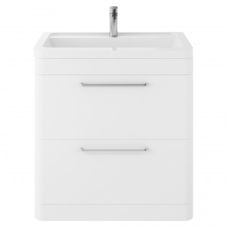 Solar 800mm FreestandingCabinet & Ceramic Basin - Pure White