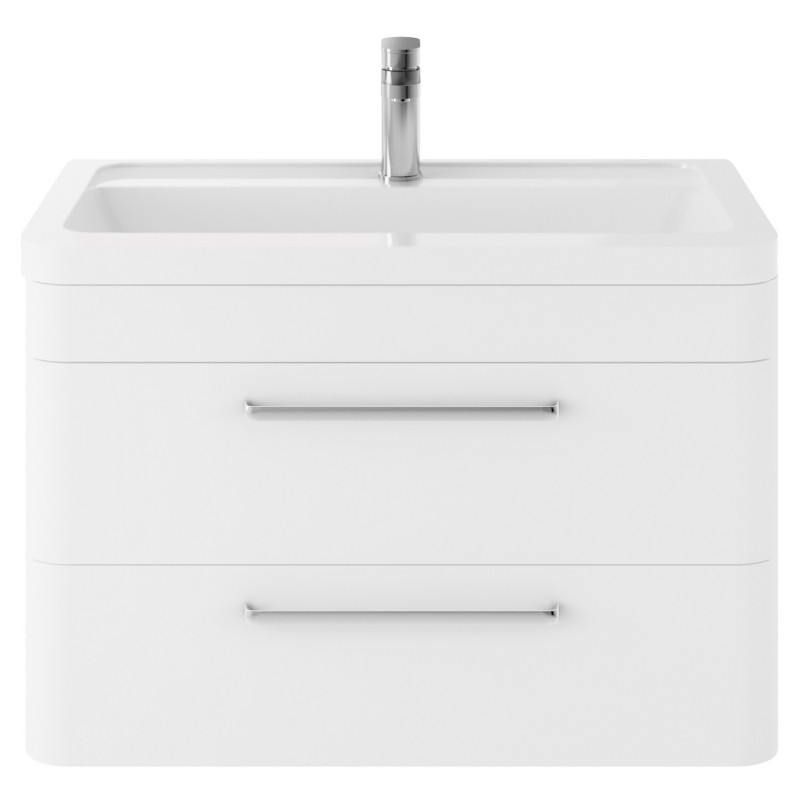 Solar 800mm Wall Hung Cabinet & Ceramic Basin - Pure White Solar 800mm Wall Hung Cabinet & Ceramic Basin - Pure White