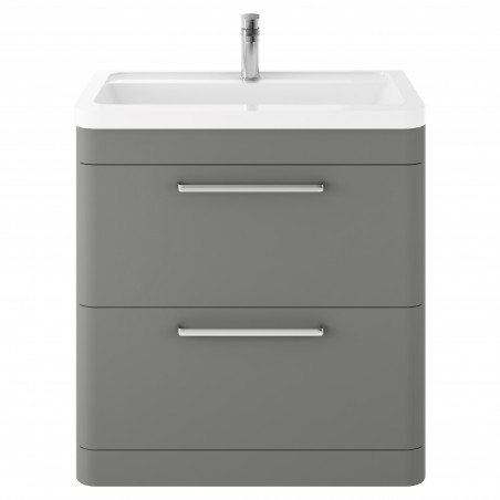 Solar 800mm Freestanding Cabinet & Ceramic Basin - Cool Grey